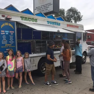 Our four girls at the Taco truck we found on yelp.