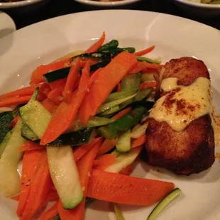 Halibut with Veggies. Halibut was overcooked.