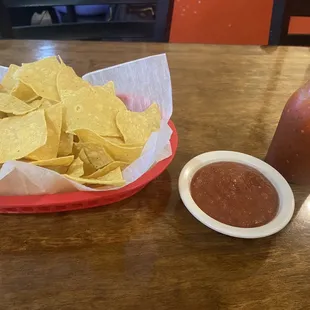 Complimentary chips and salsa