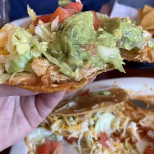 Tostada, brimming with yumminess