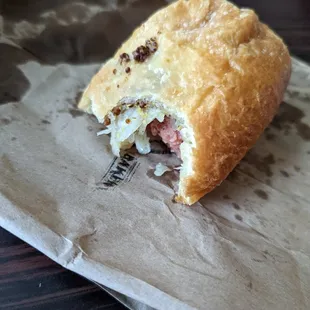 Polish sausage sauerkraut mustard kolache