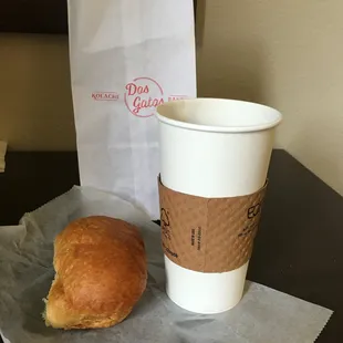 Tx sausage and cheese kolache, coffee hit the spot for my husband