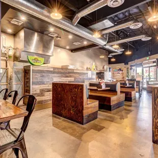 the inside of a restaurant