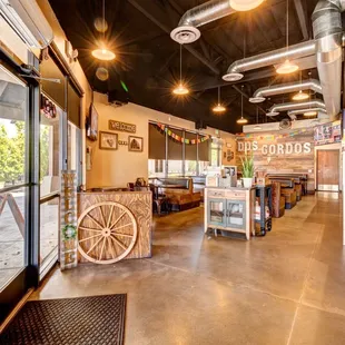 the inside of a restaurant