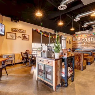 the inside of a restaurant