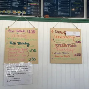 Weekly Taco Menu
