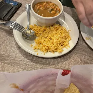 Mexican rice and Charro beans-sides with Fajitas