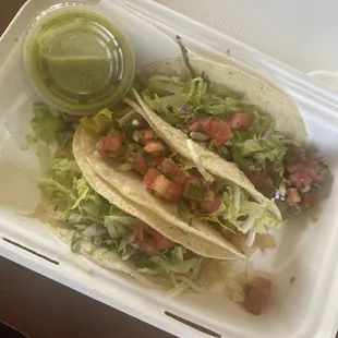 Veggie tacos(DH style) with guacamole salsa. A definite win!