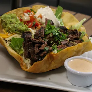 Steak taco salad