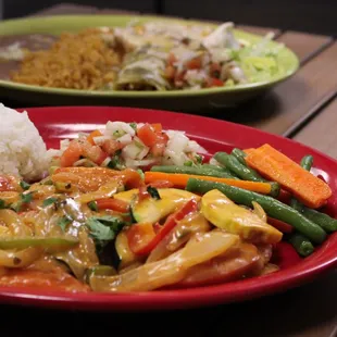 Pollo dos hermanos and enchiladas