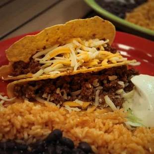 Kids ground beef tacos crispy