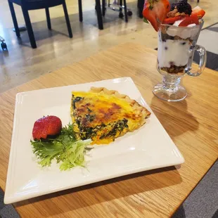 Vegetable Quiche and Granola Parfait