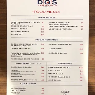 Dos Hermanos Kitchen Menu