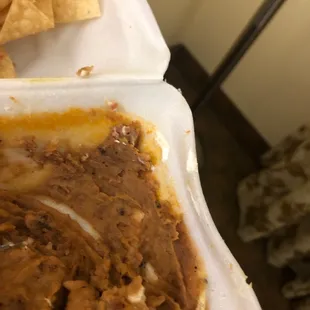 The burned styrofoam and the warped edges!!!!!! I stirred it around to see through.