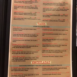 the menu