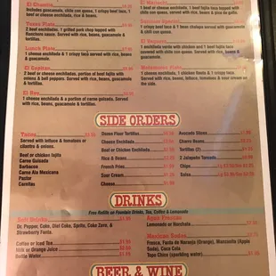 the menu