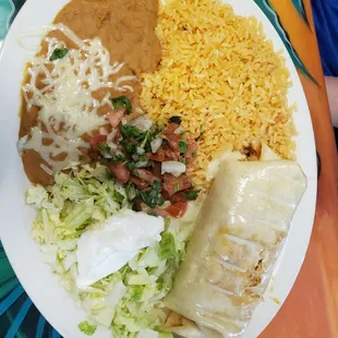 Chicken Chimichanga (notice how fat the chimi is!)