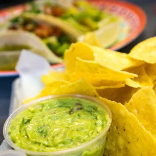 Chips and Fresh Chunky Guacamole