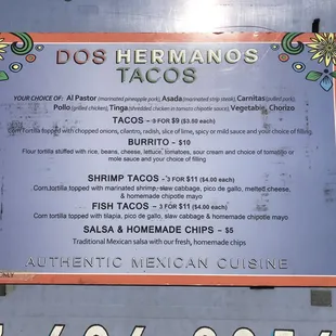 menu