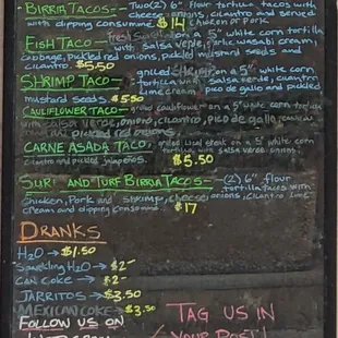 Menu as of 5/11/2023