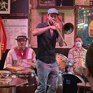 Another shot of the performance space inside Dos Jefes. On this night, the Afrodiziacs tore the roof off!!