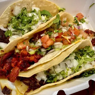 Tacos  pastor and barbacoa