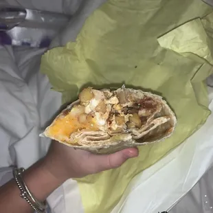 Bacon breakfast burrito