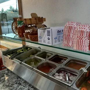 Salsa and condiment bar