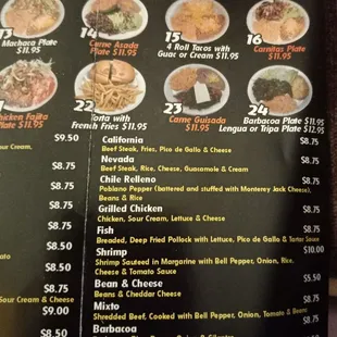 Paper to go menu May 2024 Combo Plates continued More Burritos