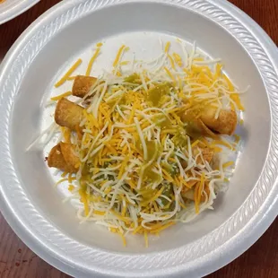 Three rolled tacos - shredded beef ($4.25)