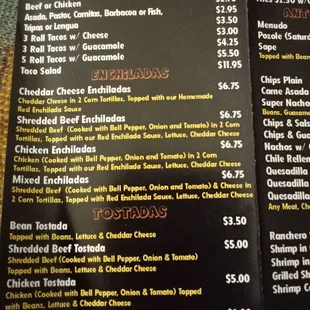 Paper to go Menu 2024 Breakfast plates, Tacos, Enchiladas, Tostadas and Tortas