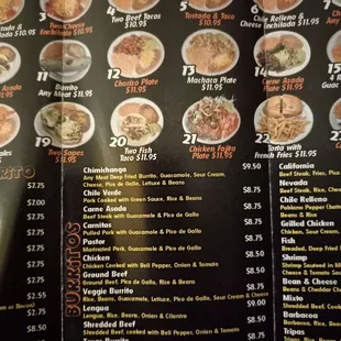 Paper to go menu May 2024 Combo plates continued Burritos