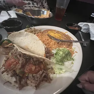 a plate of mexican food