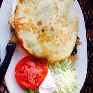 Shrimp fajita quesadilla. You gotta eat with a fork