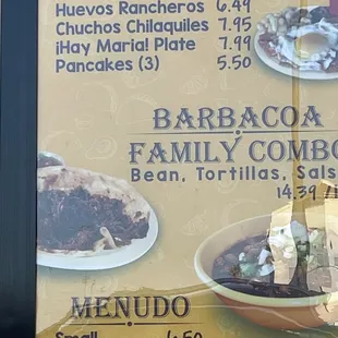 a menu for a mexican restaurant