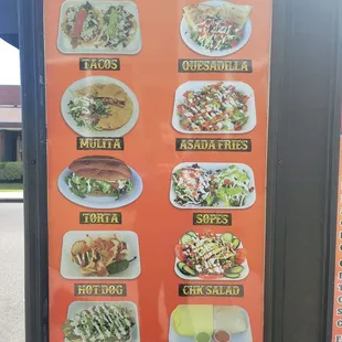 Dos Mexicanos menu.