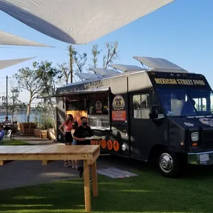 Dos Mexicanos serving up at the Brewery X patio