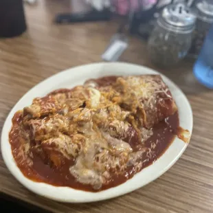 a plate of food on a table