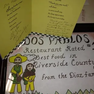 Diaz family rated Dos Pablo&apos;s #1 restaurant in Riverside whoop whoop!! Great honor