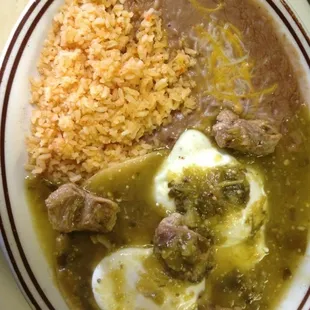Eggs and chile verde breakfast