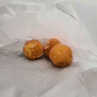 two donuts on a piece of paper