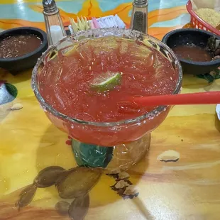 Strawberry margarita - nice and strong!