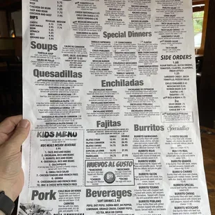 menu