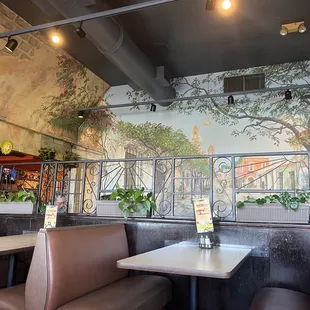 a view of the dining area