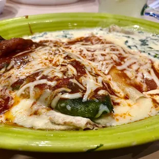 Ala cart Chili Relleno, cheese enchilada, and spinach enchilada