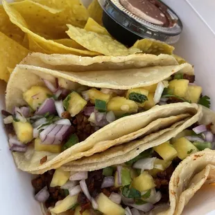 Soyrizo vegetarian tacos