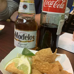 Chips and drinks