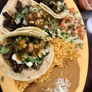Carne asada Taco plate
