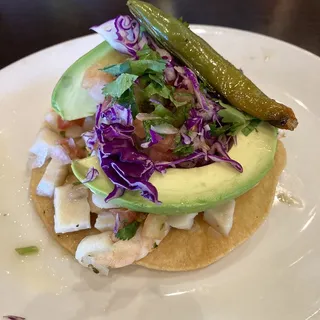 Shrimp, Fish, or Ceviche Tostada*