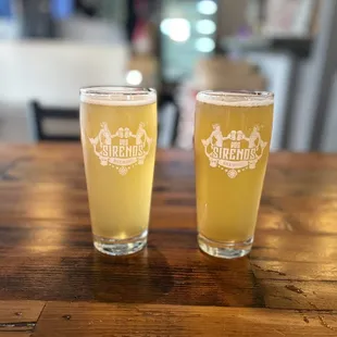 two glasses of beer
